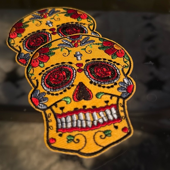 Other - Two 4” sugar skull patches iron on